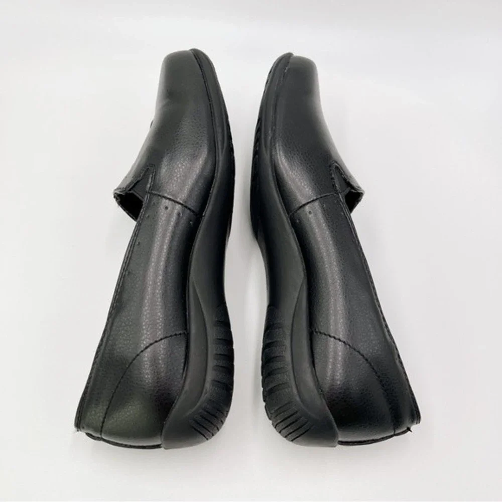 8WW 8 XW EXTRA WIDE Easy‎ Street Purpose Black Faux Vegan Leather Loafers Shoes